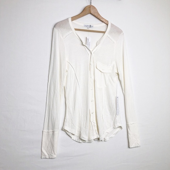 Young fabulous, & broke cream button down shirt - Picture 7 of 9